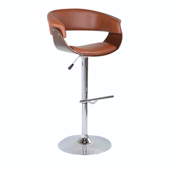 Picture of Astra Adjustable Bar Stool - Light Brown & Walnut