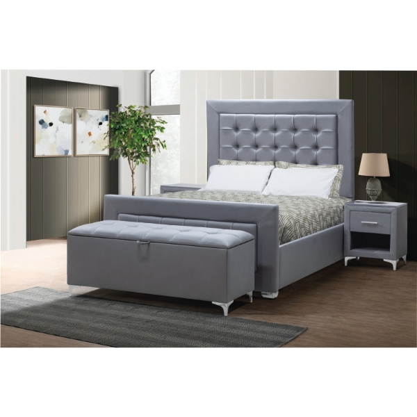 Picture of Vancouver Grey Headboard, Base & Footend Grey
