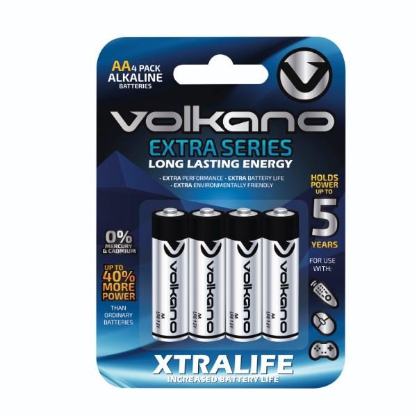Picture of Volkano Alkaline AA 4 Pack Batteries VK-8100-BL
