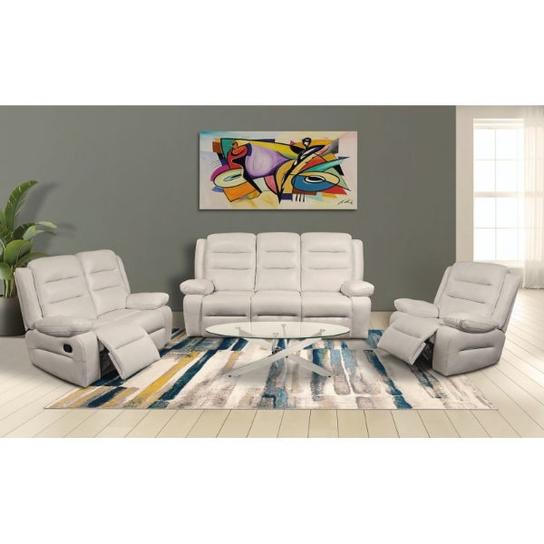 Picture of Neom 5 Motion 3Pce Leather Lounge Suite White