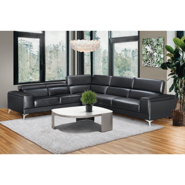 Picture of Oakleigh 3Pce Corner Lounge Suite - Black