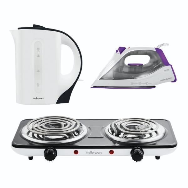 Picture of Mellerware 3Pce Pack 46301, Kettle + Hotplate + Steam Iron