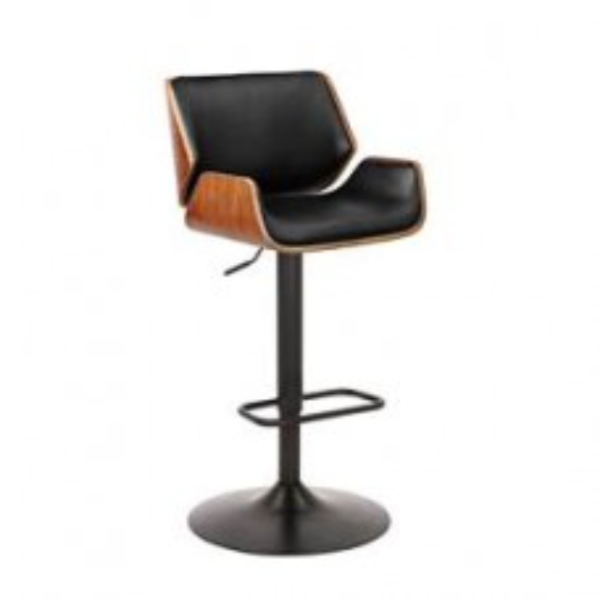 Picture of Rome Adjustable Bar Stool - Walnut & Black