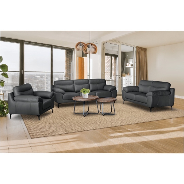 Picture of St Claire 3 Piece Static Lounge Suite - Black