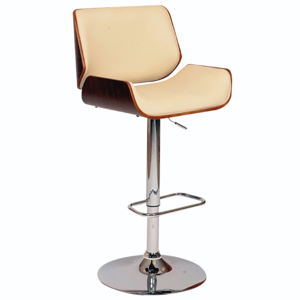 Picture of Rome Adjustable Bar Stool - Walnut & Cream