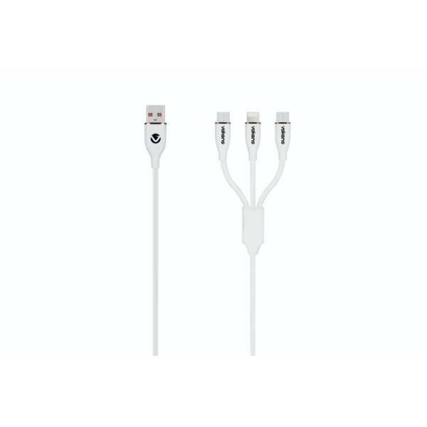 Picture of Volkano Flexi Series 3-in-1 Charging Cable White VK-20271-WT