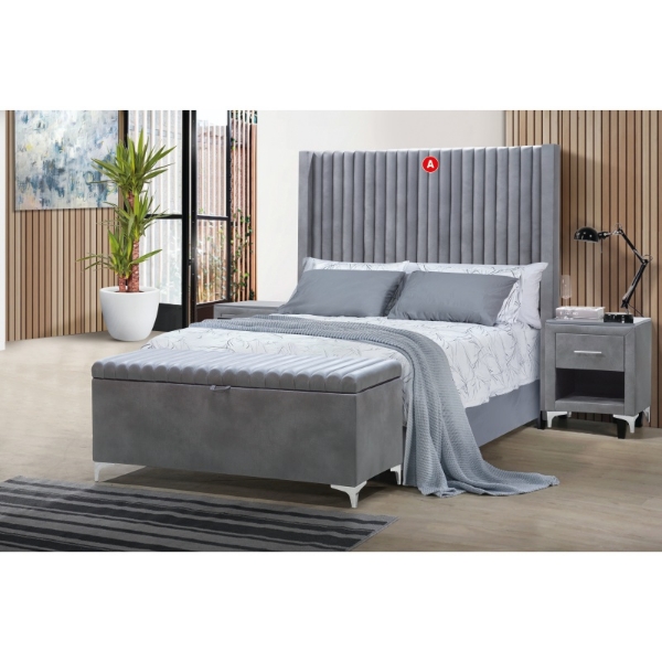 Picture of Everest Queen Drop-In-Base & Headboard Charcoal