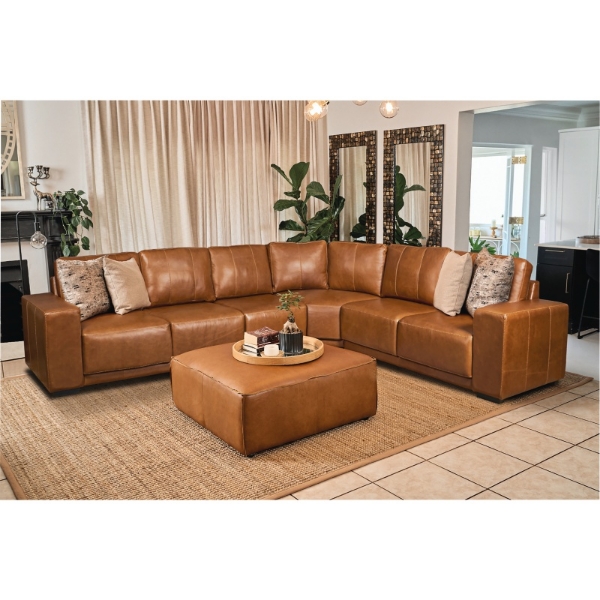 Picture of Kigali 5Pce Corner Lounge Suite with Ottoman - Pista Pecan