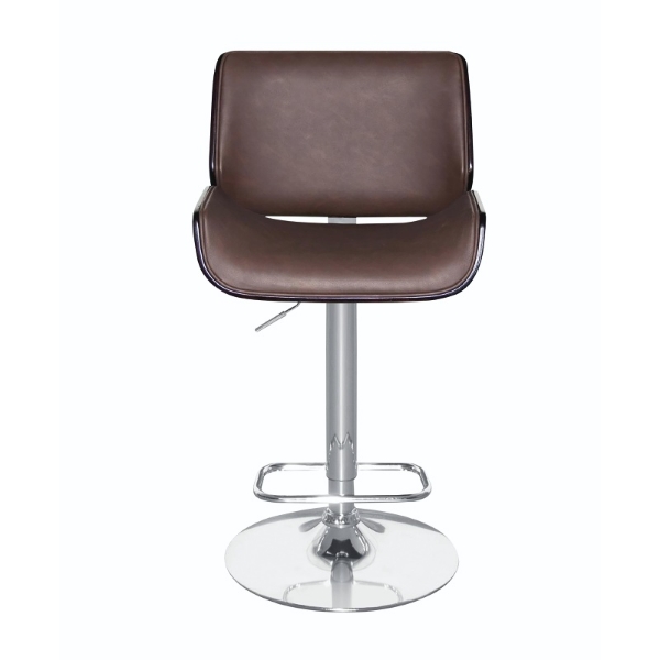 Picture of Rome Adjustable Bar Stool - Walnut & Brown