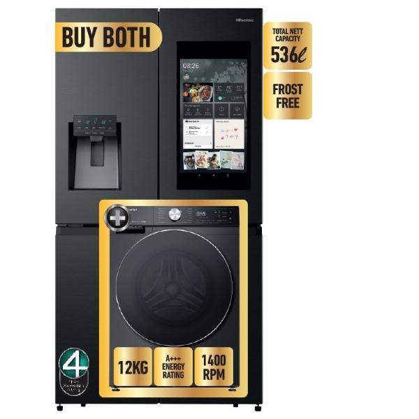 Picture of Hisense Fridge/Freezer 536Lt H750FSB IDS+washing machine