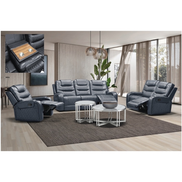 Picture of Mariston 3Pce 5 Motion Lounge Suite - Deep Blue