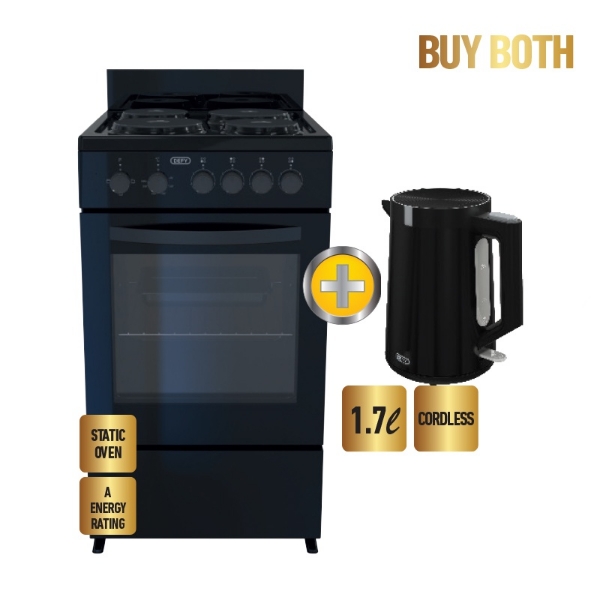 Picture of Defy Compact Freestanding 4 Plate Stove DSS554+ kettle