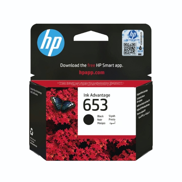 Picture of HP 653 Black Original Ink Advantage Cartridge 3YM75AE